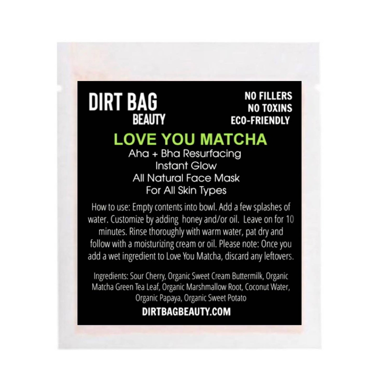 Love You Matcha Organic Powder Facial Mask